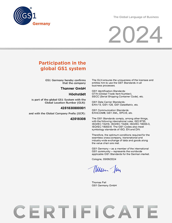 Participation in the global GS1 system