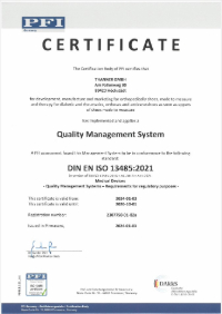 Quality Management System DIN EN 13485:2021