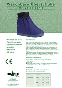 Washable overshoe with latex sole to protect against dirt, for post-surgical shoes and plaster casts
