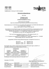 EG-Konformitätserklärung S3 - Schnittschutzsschuh Cutter