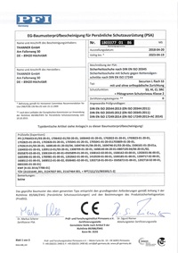 Zertifikat Securion L Flach mit Schnittschutznorm DIN EN ISO 17249:2014